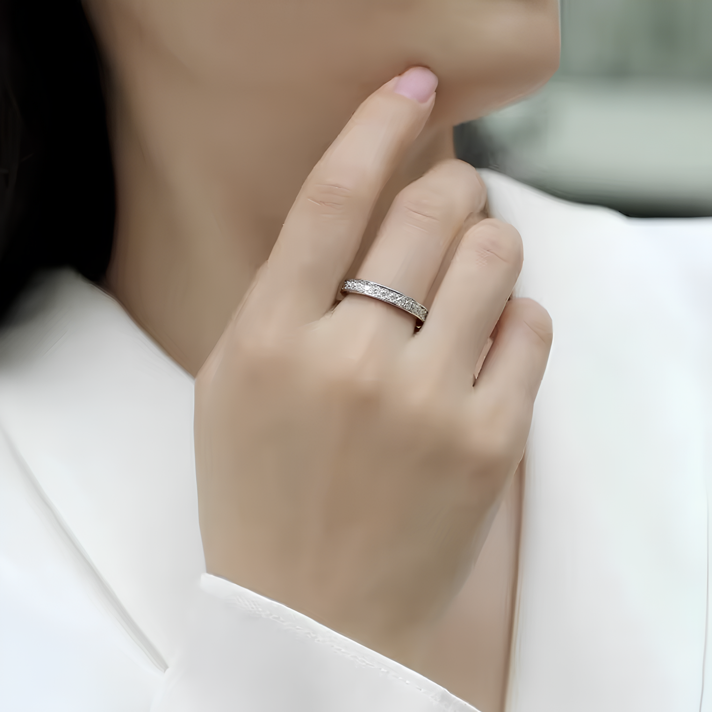 Enchanted Prism 90 Point Moissanite Wedding Band