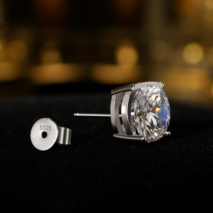 Luxe Solitaire Moissanite Gold Plated Earrings