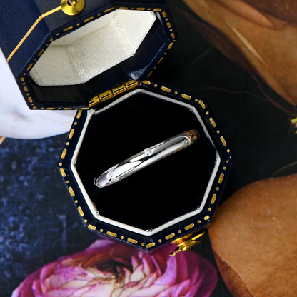 Scattered 15 Points Moissanite Flush Set Gold Plated Ring