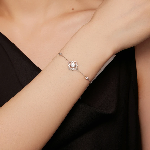 Garden Bloom Moissanite Gold Plated Bracelet