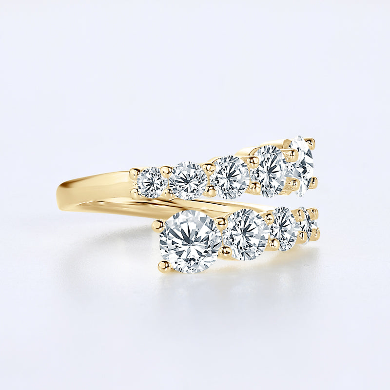 Flower Cluster Moissanite Gold Plated Ring