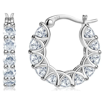 Twisted Moissanite Gold Plated Hoop Earrings