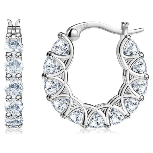 Twisted Moissanite Gold Plated Hoop Earrings