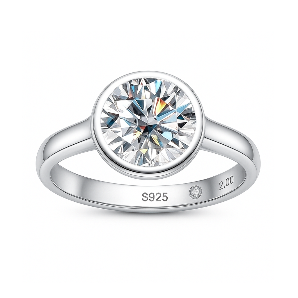 Point of Light Moissanite Solitaire Ring