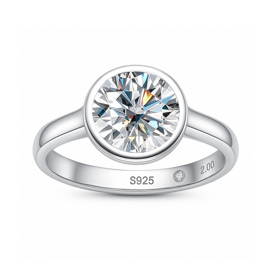 Point of Light Moissanite Solitaire Ring