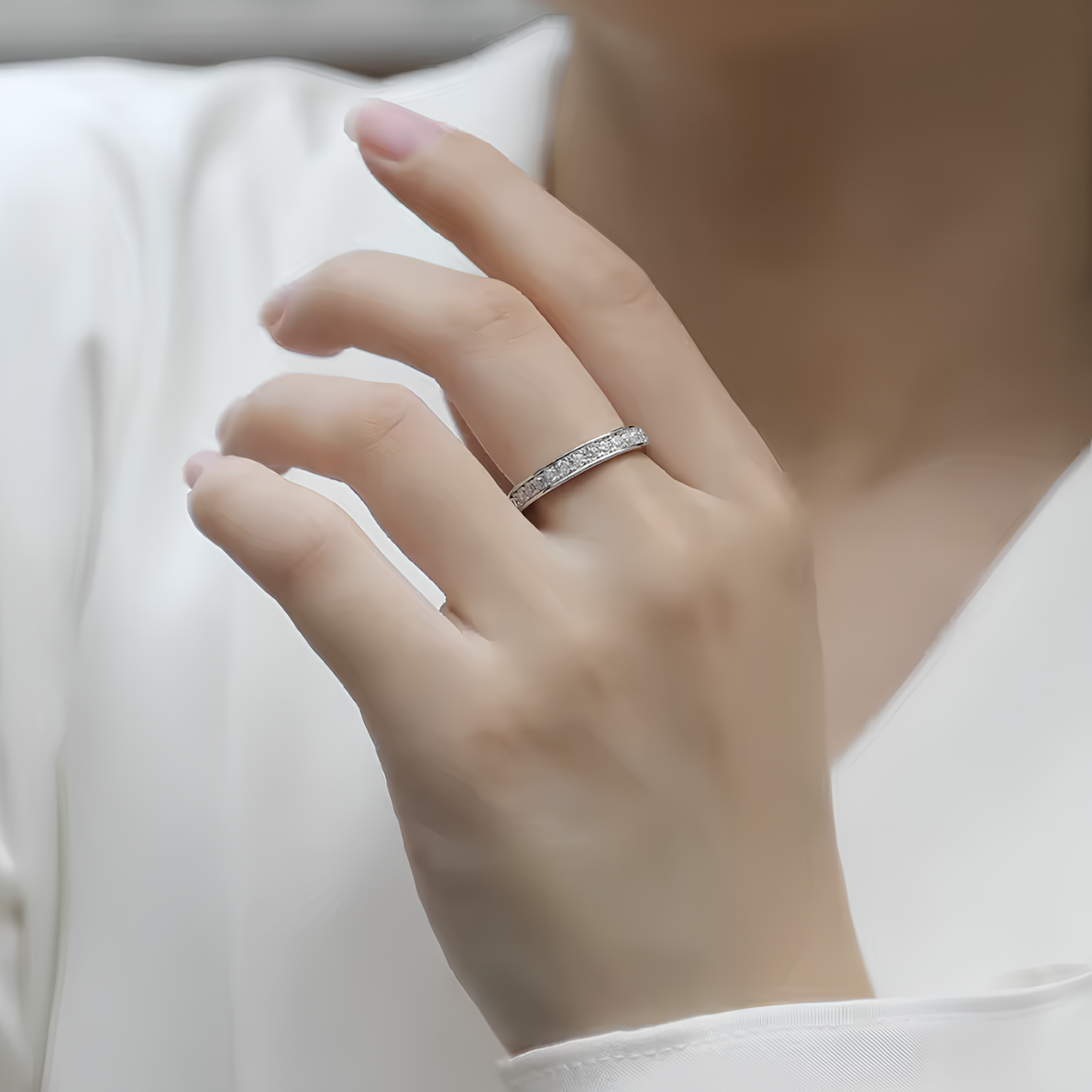 Enchanted Prism 90 Point Moissanite Wedding Band