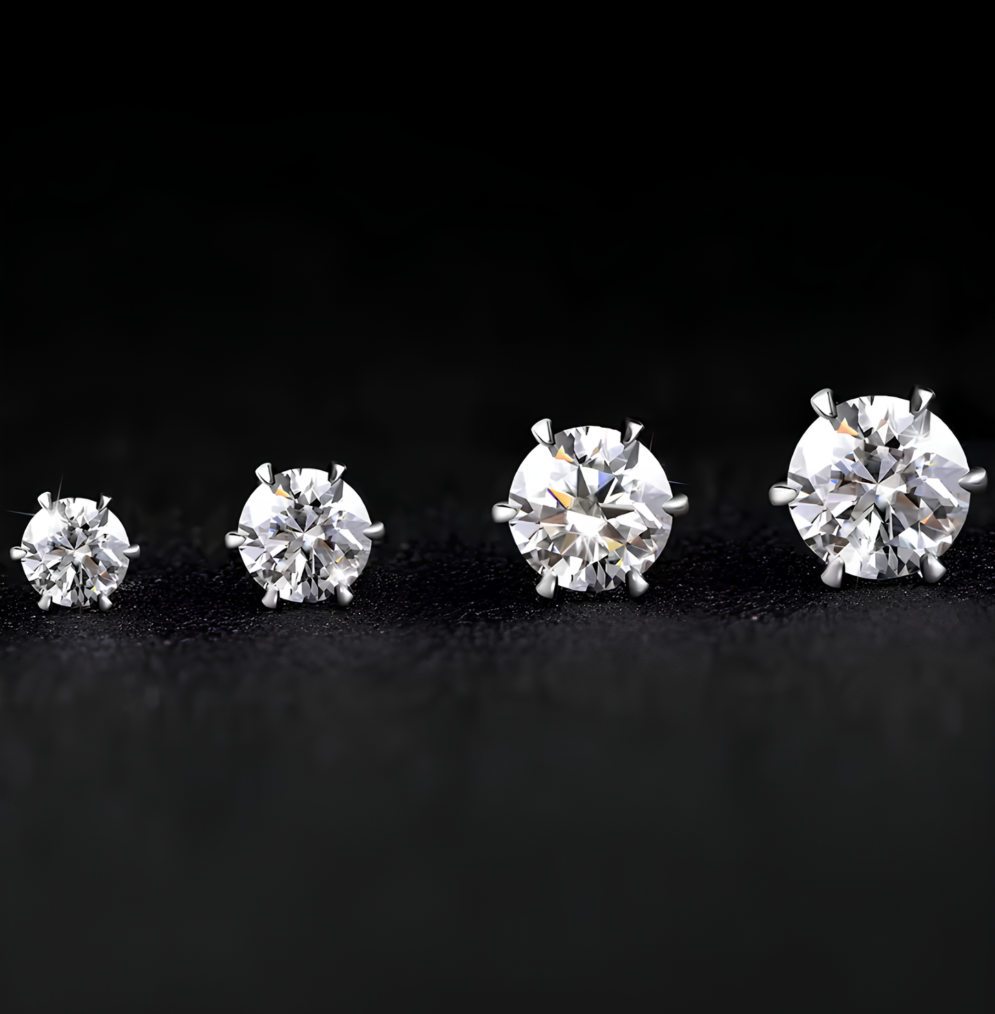 Classic Solitaire 6-Prong Moissanite Gold Plated Earrings