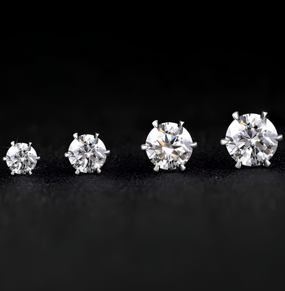 Classic Solitaire 6-Prong Moissanite Gold Plated Earrings