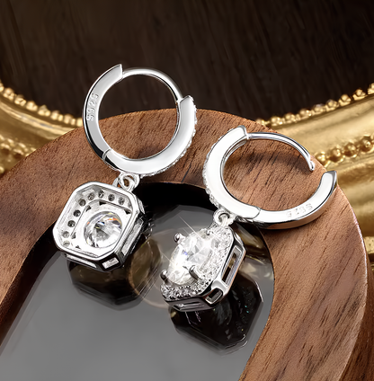 Brilliant Moissanite Gold Plated Earrings