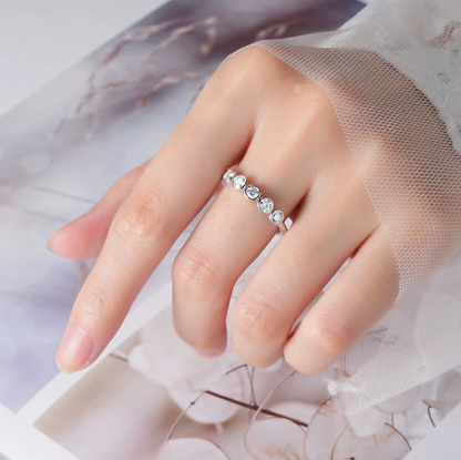 Five Stone Moissanite Gold Plated Half Eternity Ring