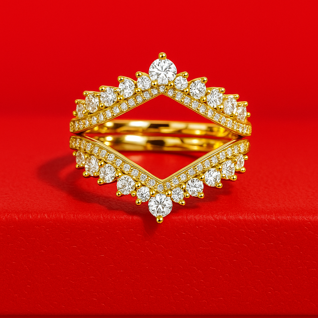 Celestial Crown Moissanite Half Eternity Ring