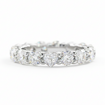 Lovely Heart Cut Moissanite Gold Plated Eternity Ring