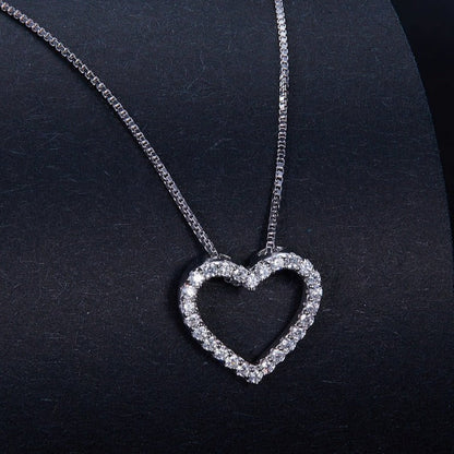 Colar Coração Moissanite em Prata - Loratta