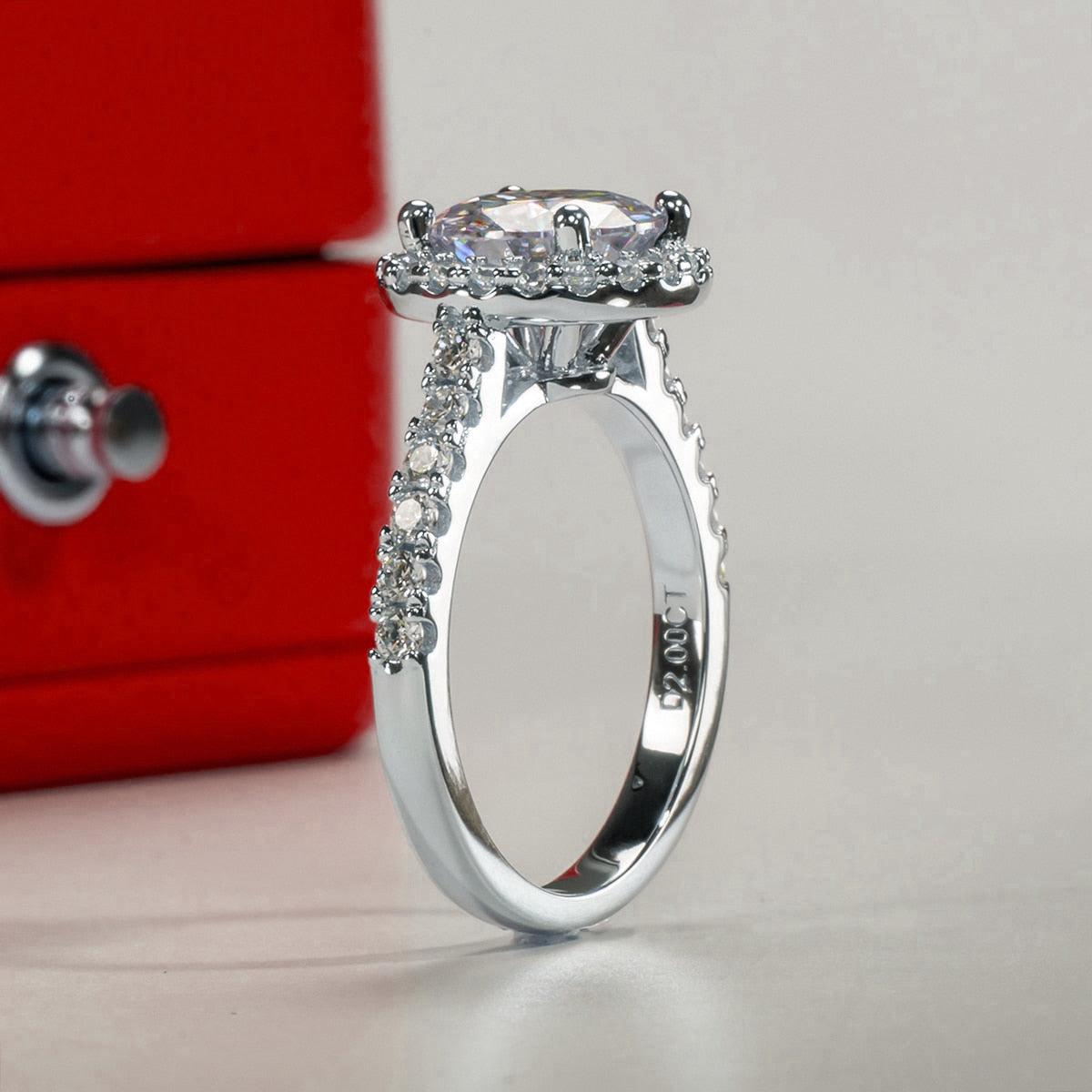 Crown Halo Brilliant Moissanite Gold Plated Ring