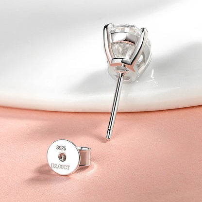 Elegant Oval Moissanite Solitaire Gold Plated Earrings