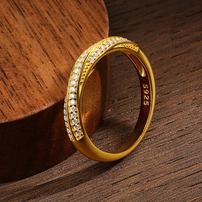 Interlacing Light Moissanite Half Eternity Ring