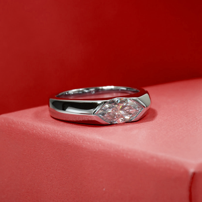 Eclipse Marquise Bezel Set Gold Plated Ring