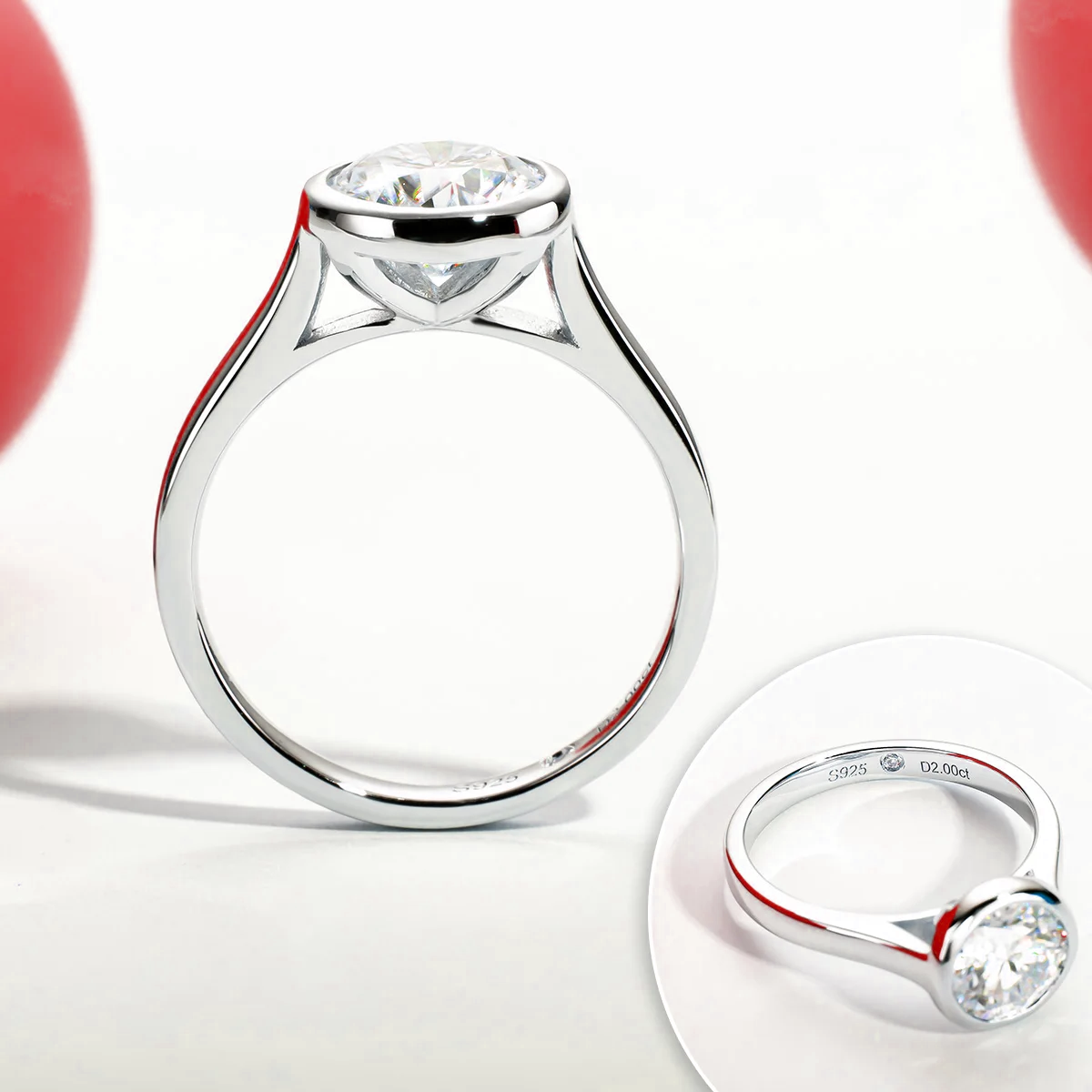 Point of Light Moissanite Solitaire Ring