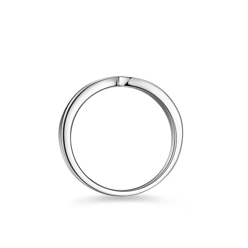 Meia Aliança Pride 50 Pontos Moissanites em Prata - Loratta