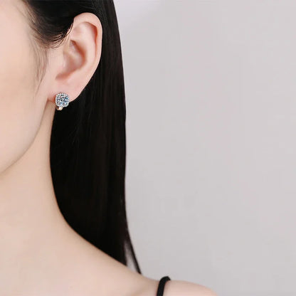 Serene Brilliance Moissanite Gold Plated Earrings