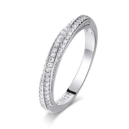 Interlacing Light Moissanite Half Eternity Ring