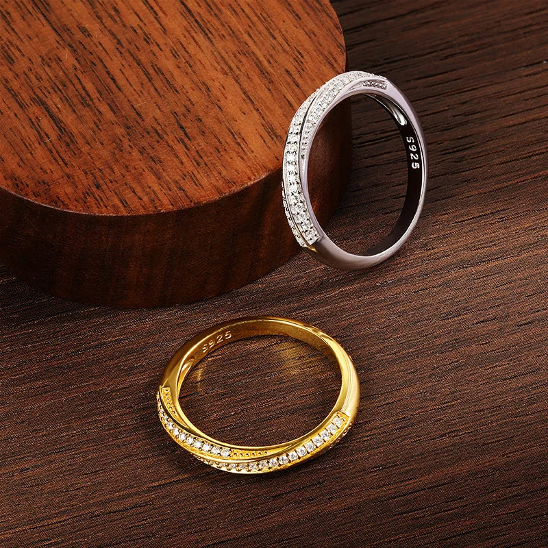 Interlacing Light Moissanite Half Eternity Ring