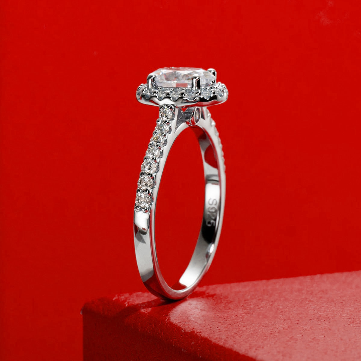 Grace Oval Halo Moissanite Gold Plated Ring