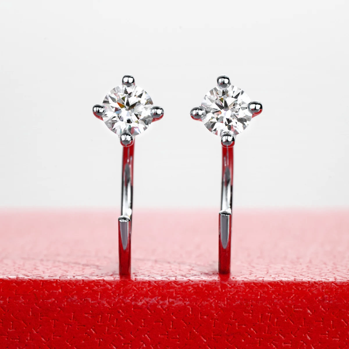 Light Point Moissanite Gold Plated Earrings