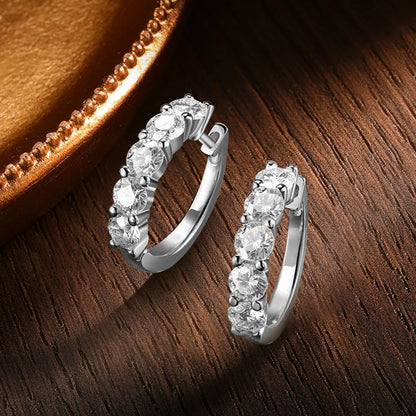 Quintet Moissanite Gold Plated Earrings