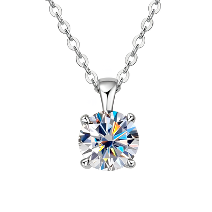 Radiant 4 Claws Moissanite Gold Plated Necklace