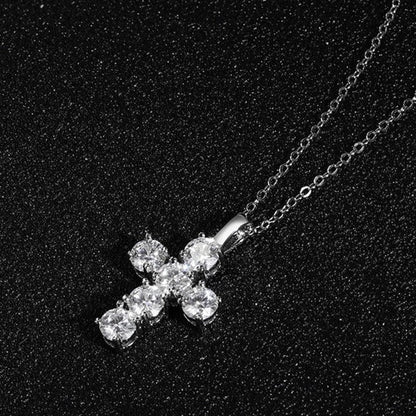 Colar Crucifixo Moissanite em Prata banhada a ouro 18K - Loratta