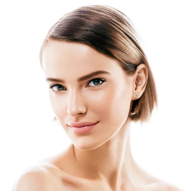 Point Brilliant Moissanite Gold Plated Earrings