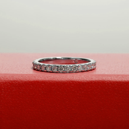 Radiant Half Eternity Moissanite Gold Plated Ring