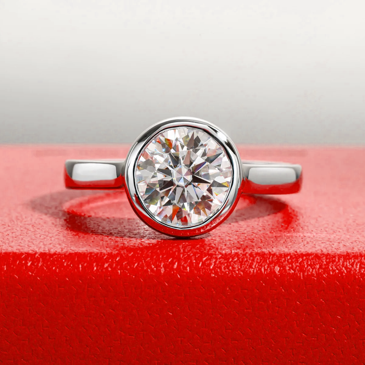 Point of Light Moissanite Solitaire Ring