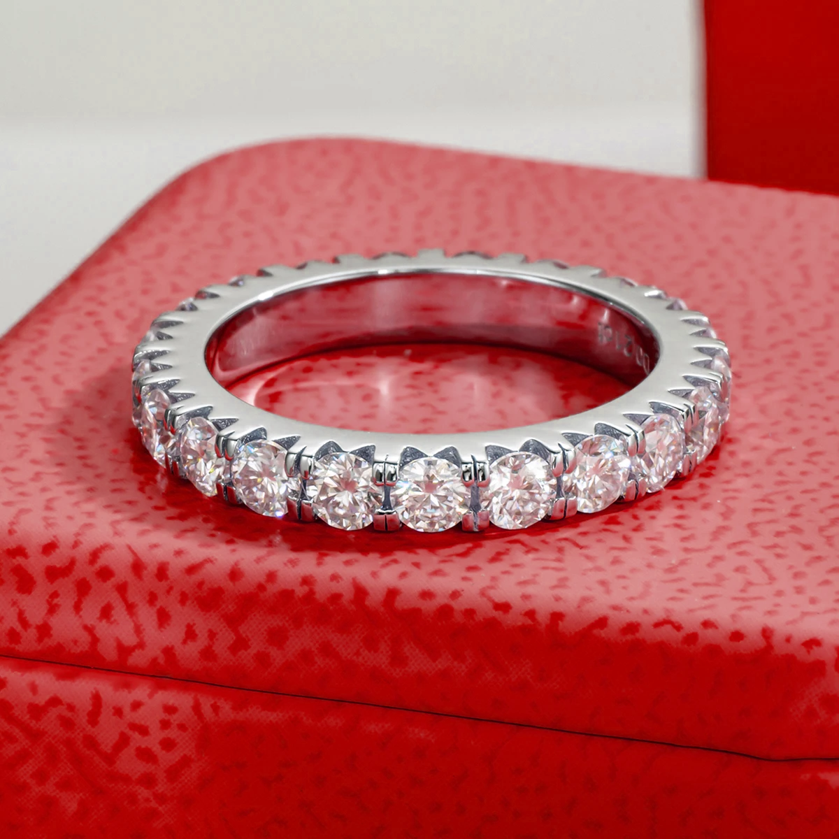 Brilliant Full Eternity Moissanite Gold Plated Ring