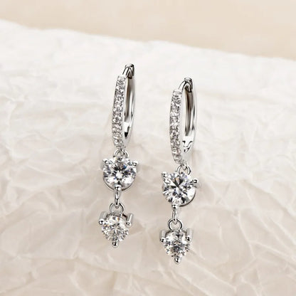 Shimmer Dangle Brilliant Moissanite Gold Plated Earrings