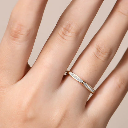 Hexagonal Moissanite Channel Set Gold Plated Ring