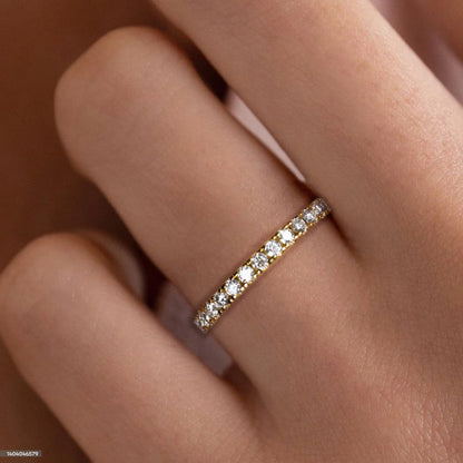 Round Cut Moissanite Gold Plated Half Eternity Ring
