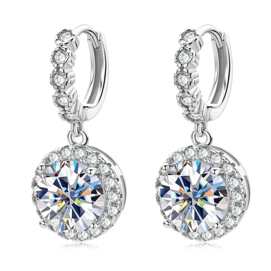 Aurora Radiant Moissanite Gold Plated Earrings