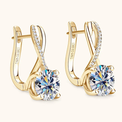 Luxury Infinity Moissanite Gold Plated Earrings