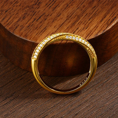 Interlacing Light Moissanite Half Eternity Ring