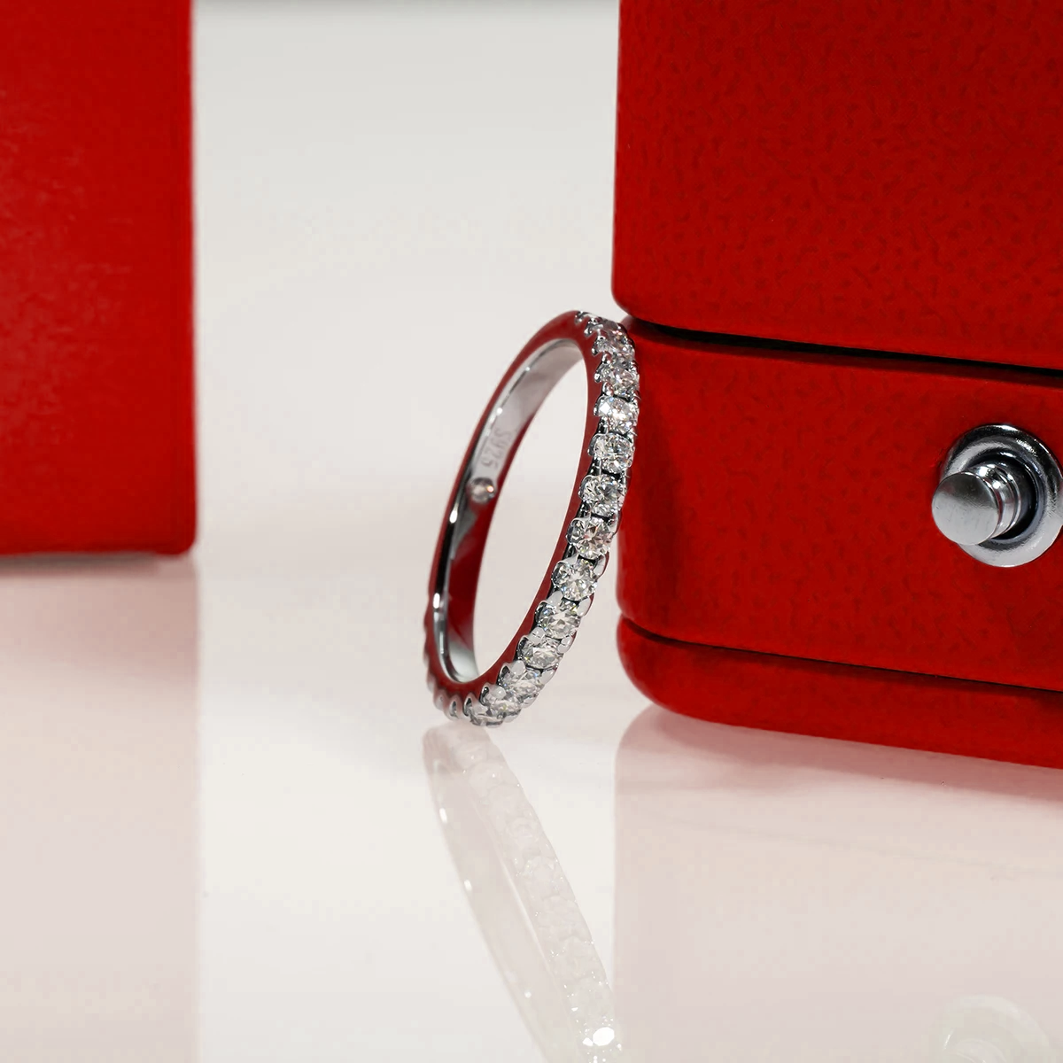 Radiant Half Eternity Moissanite Gold Plated Ring