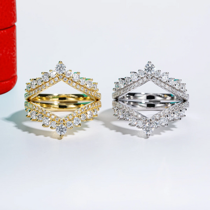 Celestial Crown Moissanite Half Eternity Ring