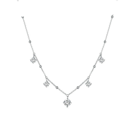 Colar Brilho da Alma Moissanites em Prata - Loratta