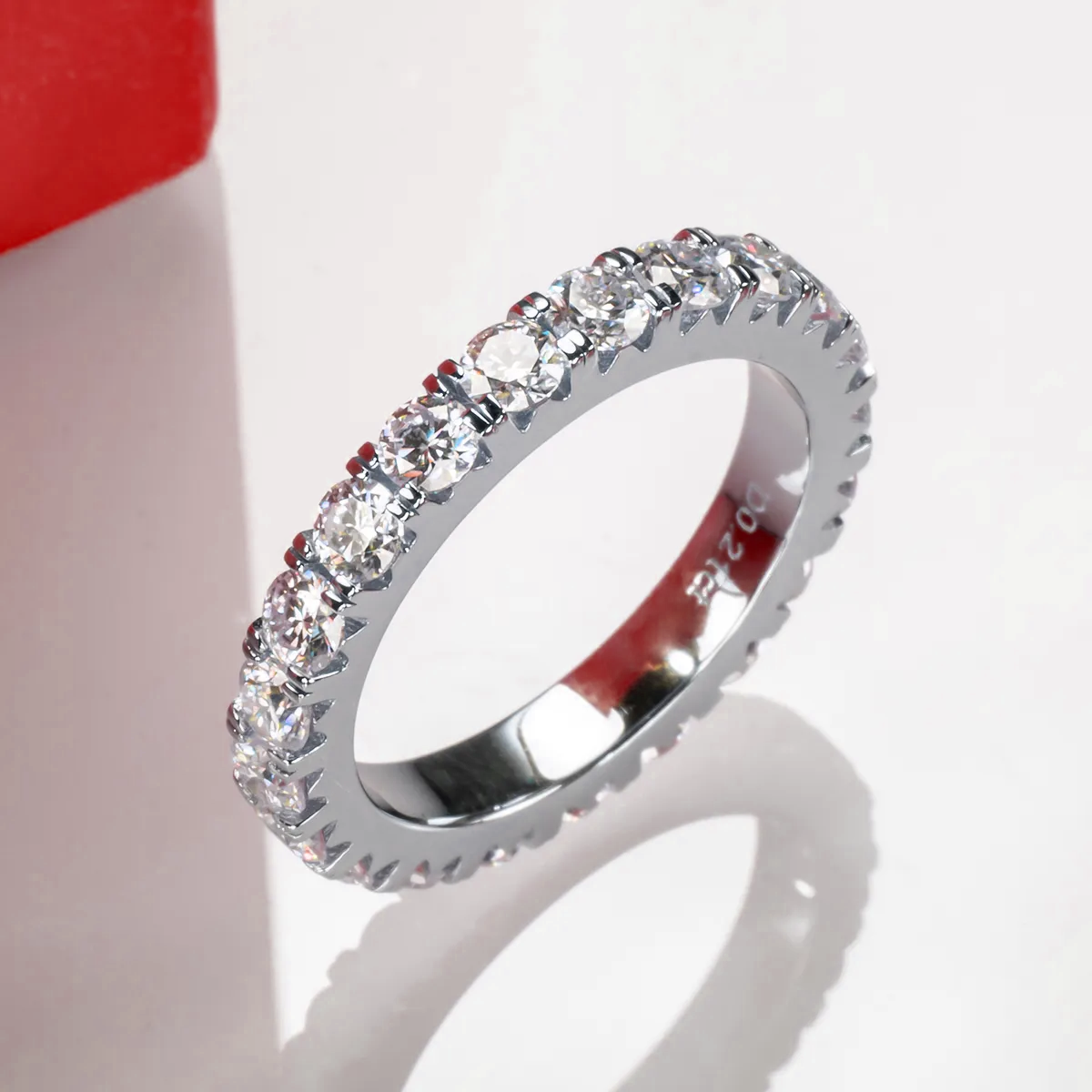 Brilliant Full Eternity Moissanite Gold Plated Ring