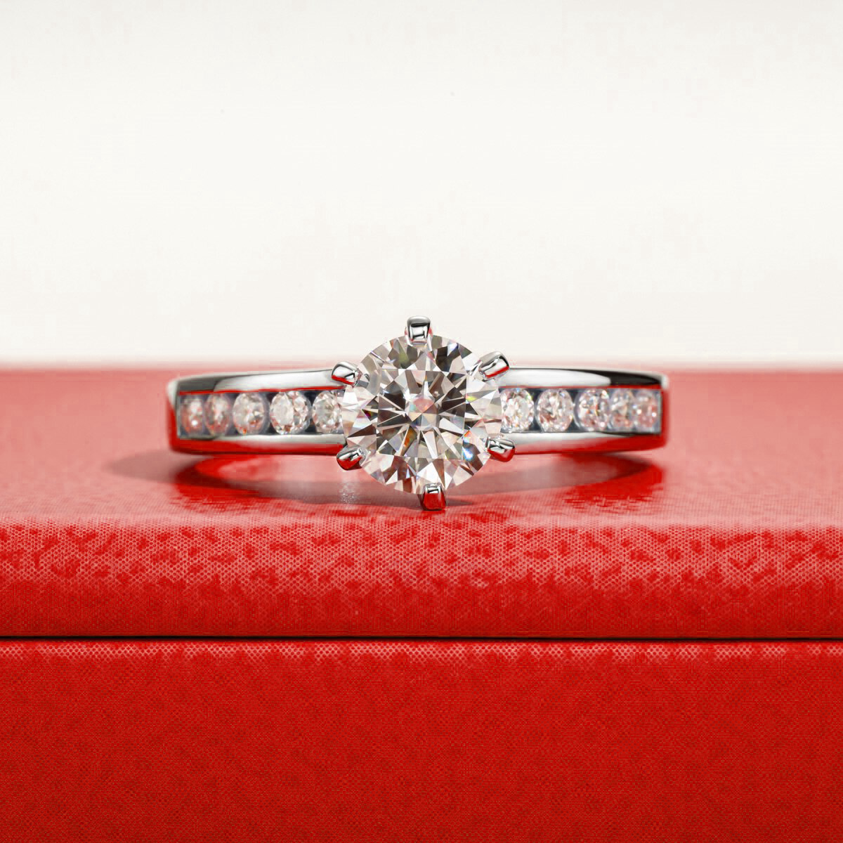 Fairy Channel Set Moissanite Gold Plated Ring