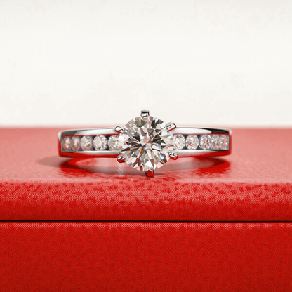 Fairy Channel Set Moissanite Gold Plated Ring