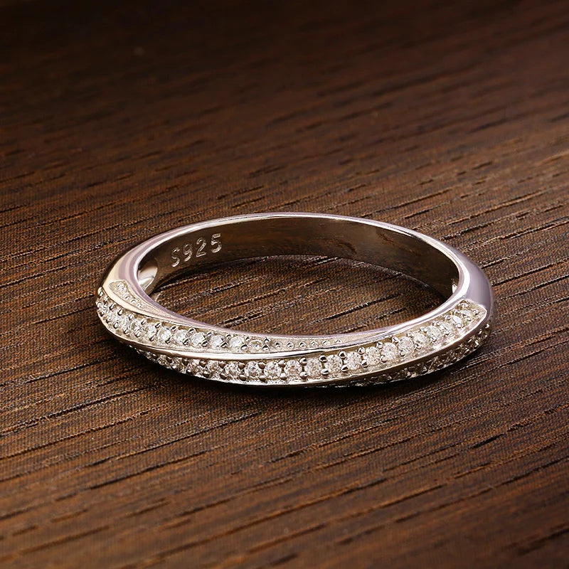 Interlacing Light Moissanite Half Eternity Ring