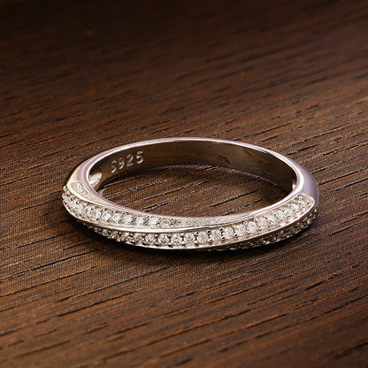 Interlacing Light Moissanite Half Eternity Ring