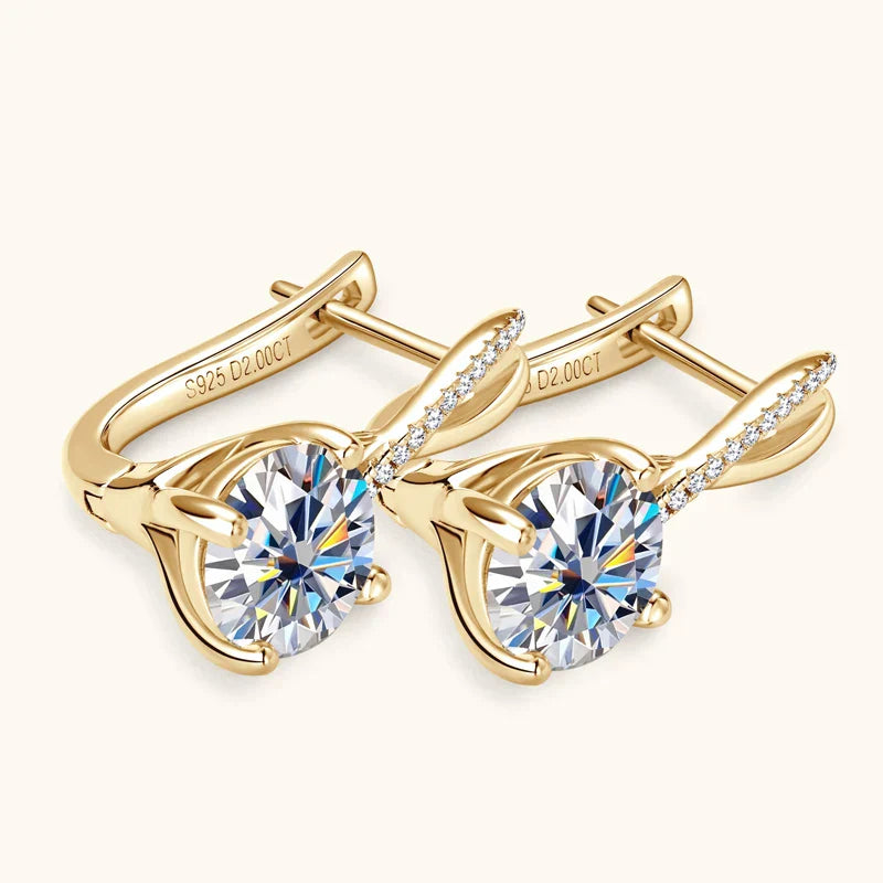Luxury Infinity Moissanite Gold Plated Earrings